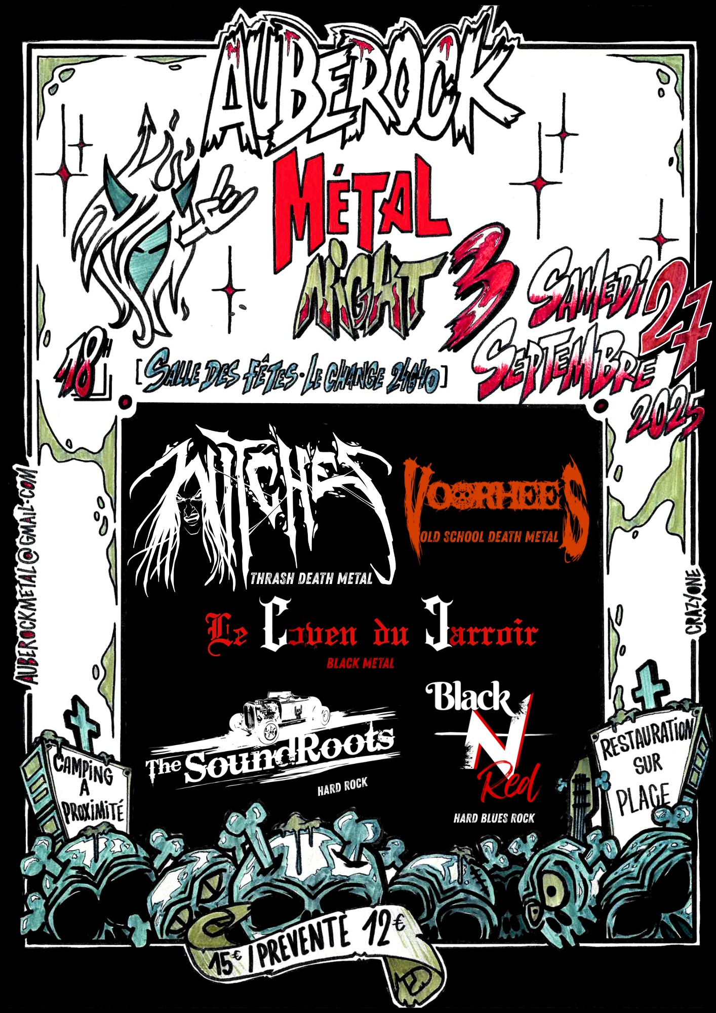 Witches flyer Witches + Voorhees + The Soundroots + Black'n'Red @ AubeRock Metal Night 3  Le Change (34)