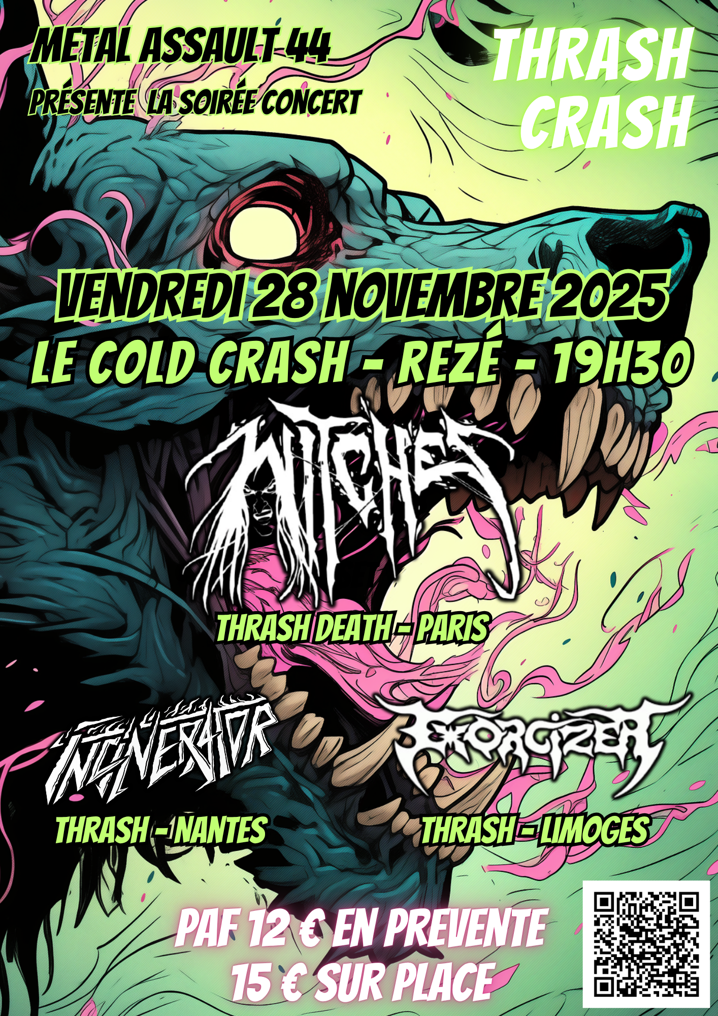 Witches flyer Witches + Exorcizer + Incinerator @ Thrash Crash Cold Crash Rez� (44)