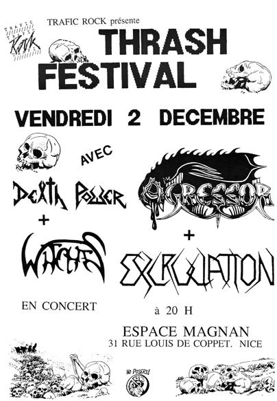 Witches flyer Death Power, WITCHES , Excruciation, Agressor @ Thrash Festival MJC Magnan Nice (06-France)