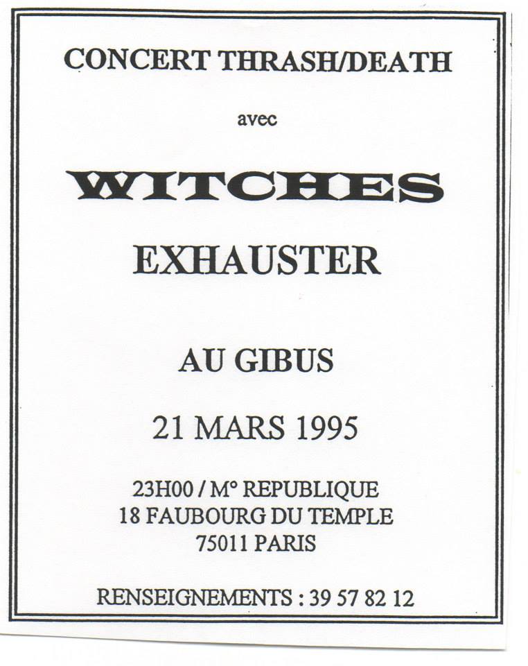 Witches flyer WITCHES + Exhauster @  le Gibus Paris (75-France)