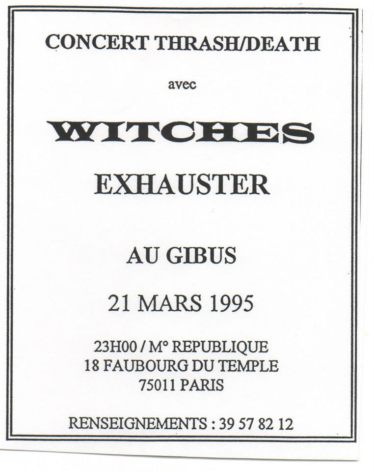 Witches flyer WITCHES + Exhauster @ le Gibus Paris (75-France)