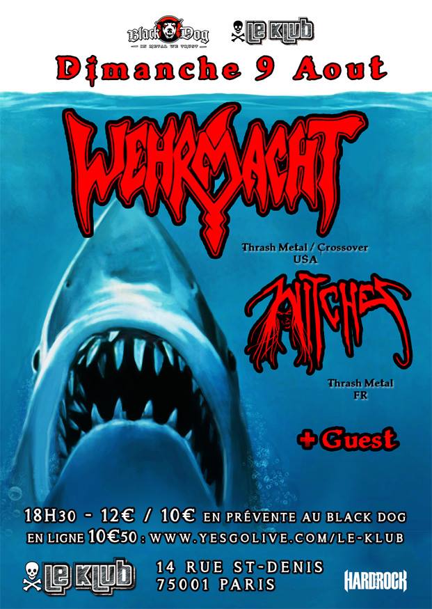 Witches flyer Wehrmacht + Witches (Annulé/Cancelled) @ Klub Paris (75-France)