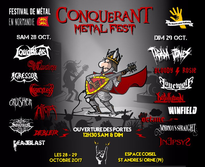Witches flyer Loudblast + Agressor + Misanthrope + Crusher + Witches + Mercyless + Sangdragon + Debleir + DeadBlast @ Conqu�rant Metal Fest 2017 Espace Coisel Saint Andr� sur Orne (14)