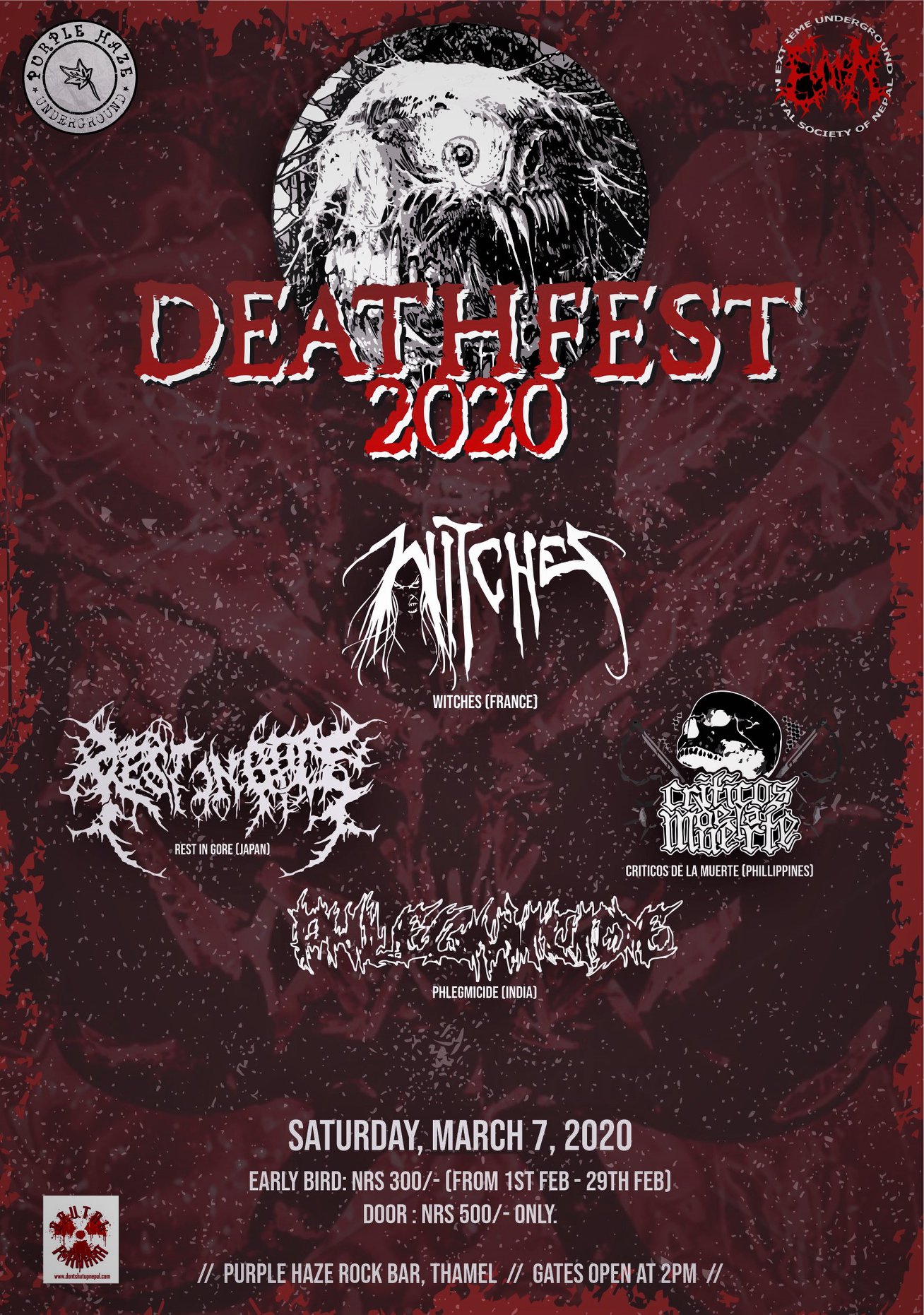 Witches flyer  @ Nepal Deathfest Purple Haze Rock Katmandou, Nepal