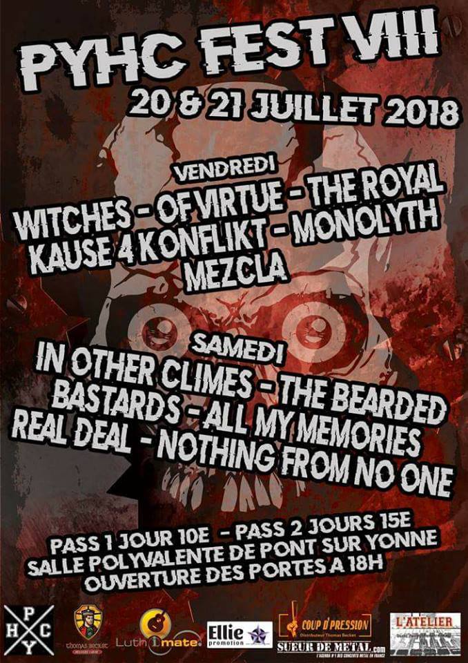 Witches flyer Witches + Of Virtue + The Royal+ Kause 4 Konflikt + Monolyth + Mezcla @ PYHC Fest 2018 Pont sur Yonne (89)